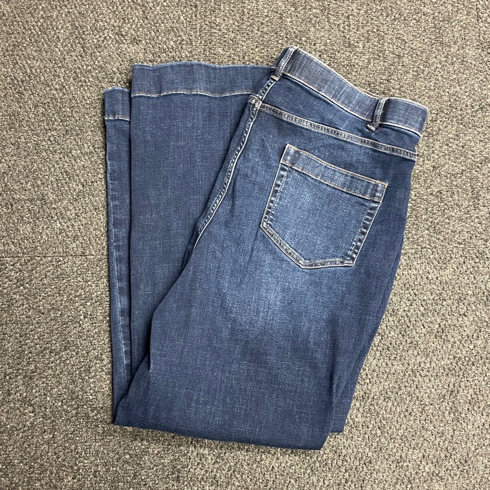 J Jill Womens Plus Size 20R High Rise Flare Leg Jeans Blue Patch Pockets Stretch - Picture 5 of 5